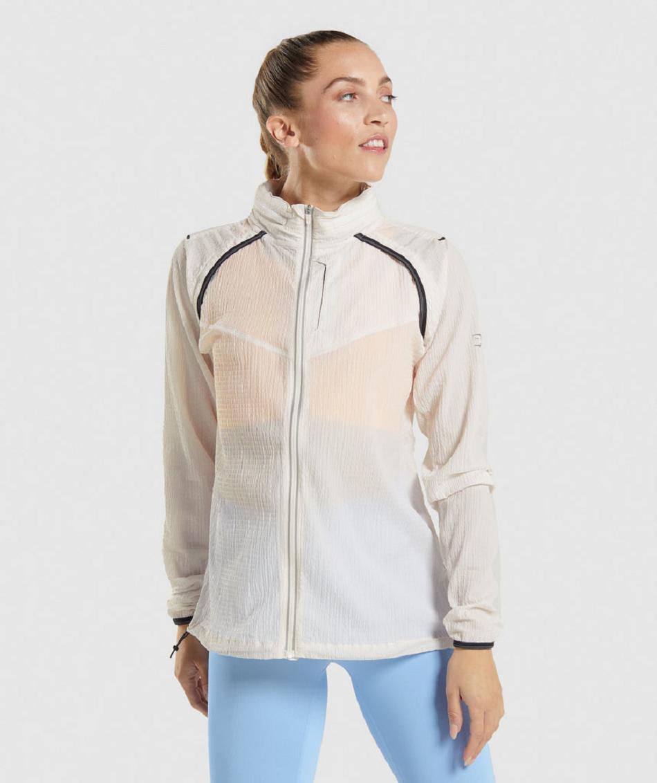 Correr Con Capucha Gymshark Speed Windbreaker Mujer Blancas | CO 2587WNB